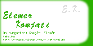 elemer komjati business card
