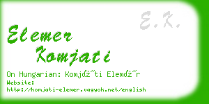 elemer komjati business card